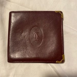 Vintage Cartier Burgundy Bifold Wallet